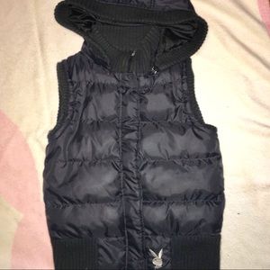 PLAYBOY DOWN VEST WITH SILVER BUNNY